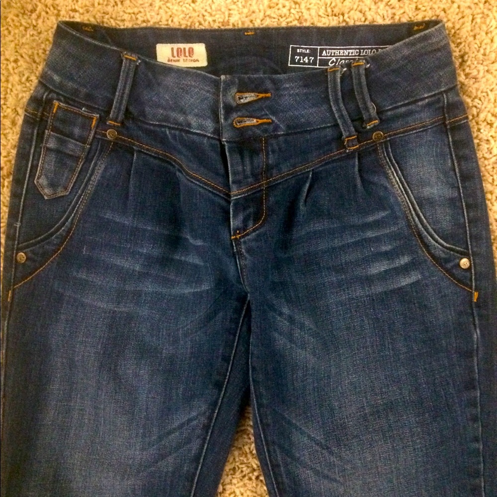 Lolo Design Jeans , size 5, pleated front, blue